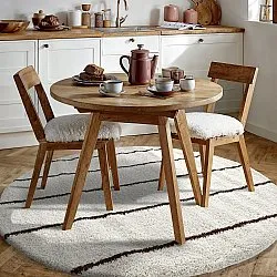 Runde tæpper - Eze (hvid/brun)