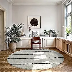 Runde tæpper - Eze (hvid/sort)