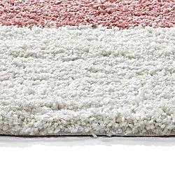 Runde tæpper - Gordes (lyserød/hvid)