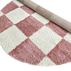 Runde tæpper - Gordes (lyserød/hvid)