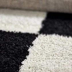 Runde tæpper - Gordes (sort/hvid)