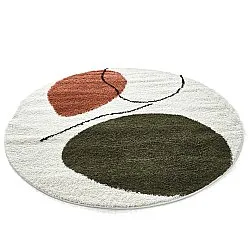 Runde tæpper - Sanghar (hvid/orange/grøn)