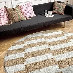 Runde tæpper - Tamri (beige/hvid)