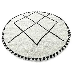 Runde tæpper - Tiznit (hvid/sort)