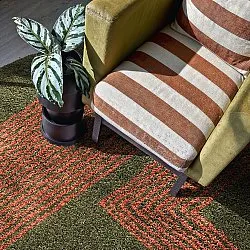 Runde tæpper - Zagora (grøn/orange)