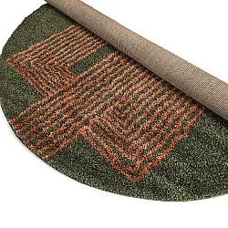 Runde tæpper - Zagora (grøn/orange)