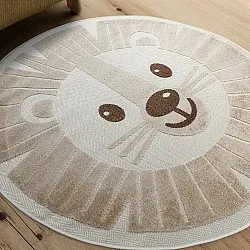 Rundt børnetæppe - Kind Lion (fløde)