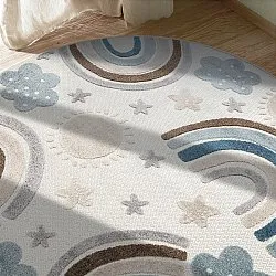Rundt børnetæppe - Rainbow Potpourri (creme/multi)