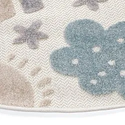 Rundt børnetæppe - Rainbow Potpourri (creme/multi)