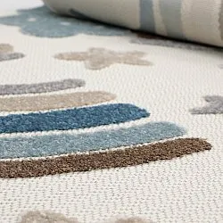 Rundt børnetæppe - Rainbow Potpourri (creme/multi)