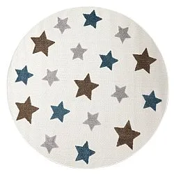Rundt børnetæppe - Stars (creme/multi)