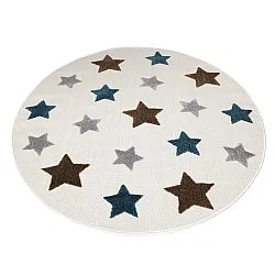 Rundt børnetæppe - Stars (creme/multi)