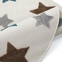 Rundt børnetæppe - Stars (creme/multi)