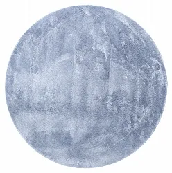 Runde tæpper - Aranga Super Soft Fur (stålblå)