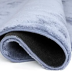 Runde tæpper - Aranga Super Soft Fur (stålblå)