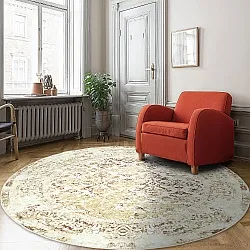 Rundt tæppe - Denizli (beige)