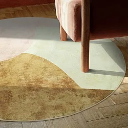 Rundt tæppe - Lazio (beige/lyserød)