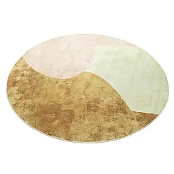 Rundt tæppe - Lazio (beige/lyserød)