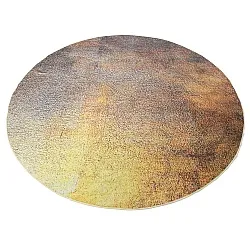 Rundt tæppe - Oristano (brun/guld)