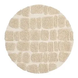 Rundt tæppe - Otranto Natural Cotton Shaggy (off-white)