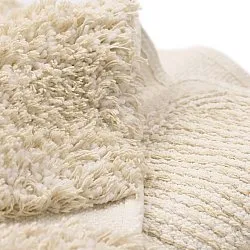 Rundt tæppe - Otranto Natural Cotton Shaggy (off-white)