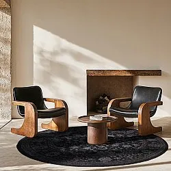 Rundt tæppe - Peking Majestic (sort)