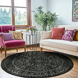 Rundt tæppe - Peking Noble (sort)