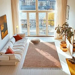 Ryatæpper - Celina Natural Cotton Shaggy (pink/beige)