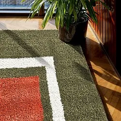 Ryatæpper - Alsace (grøn/hvid/orange)