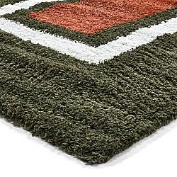 Ryatæpper - Alsace (grøn/hvid/orange)