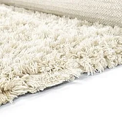 Ryatæpper - Fassale Hand Woven Wool Shaggy (hvid)