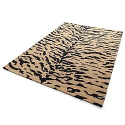 Ryatæpper - Zebra Tufted Wool Premium (beige/sort)