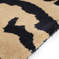 Ryatæpper - Zebra Tufted Wool Premium (beige/sort)