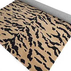 Ryatæpper - Zebra Tufted Wool Premium (beige/sort)