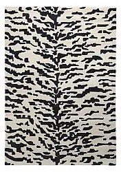 Ryatæpper - Zebra Tufted Wool Premium (hvid/sort)
