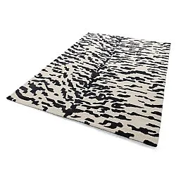 Ryatæpper - Zebra Tufted Wool Premium (hvid/sort)