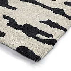 Ryatæpper - Zebra Tufted Wool Premium (hvid/sort)