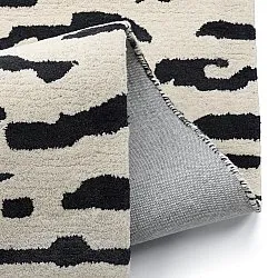 Ryatæpper - Zebra Tufted Wool Premium (hvid/sort)