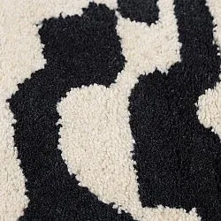 Ryatæpper - Zebra Tufted Wool Premium (hvid/sort)