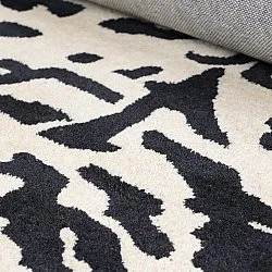 Ryatæpper - Zebra Tufted Wool Premium (hvid/sort)
