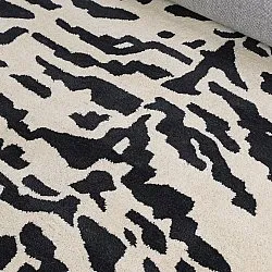 Ryatæpper - Zebra Tufted Wool Premium (hvid/sort)