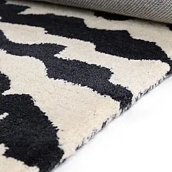 Ryatæpper - Zebra Tufted Wool Premium (hvid/sort)