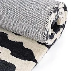 Ryatæpper - Zebra Tufted Wool Premium (hvid/sort)