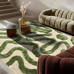 Ryatæpper - Akaba (creme/grøn)