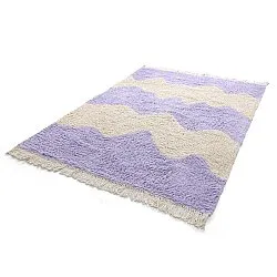 Ryatæpper - Amira Natural Cotton Shaggy (lilla/beige)