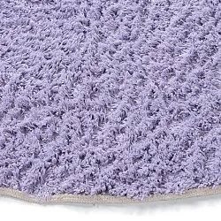 Rundt tæppe - Amira Natural Cotton Shaggy (lilla/beige)