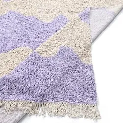 Ryatæpper - Amira Natural Cotton Shaggy (lilla/beige)
