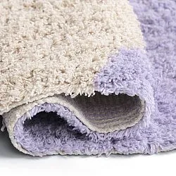 Ryatæpper - Amira Natural Cotton Shaggy (lilla/beige)