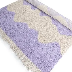 Ryatæpper - Amira Natural Cotton Shaggy (lilla/beige)