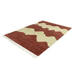 Ryatæpper - Amira Natural Cotton Shaggy (rød/beige)